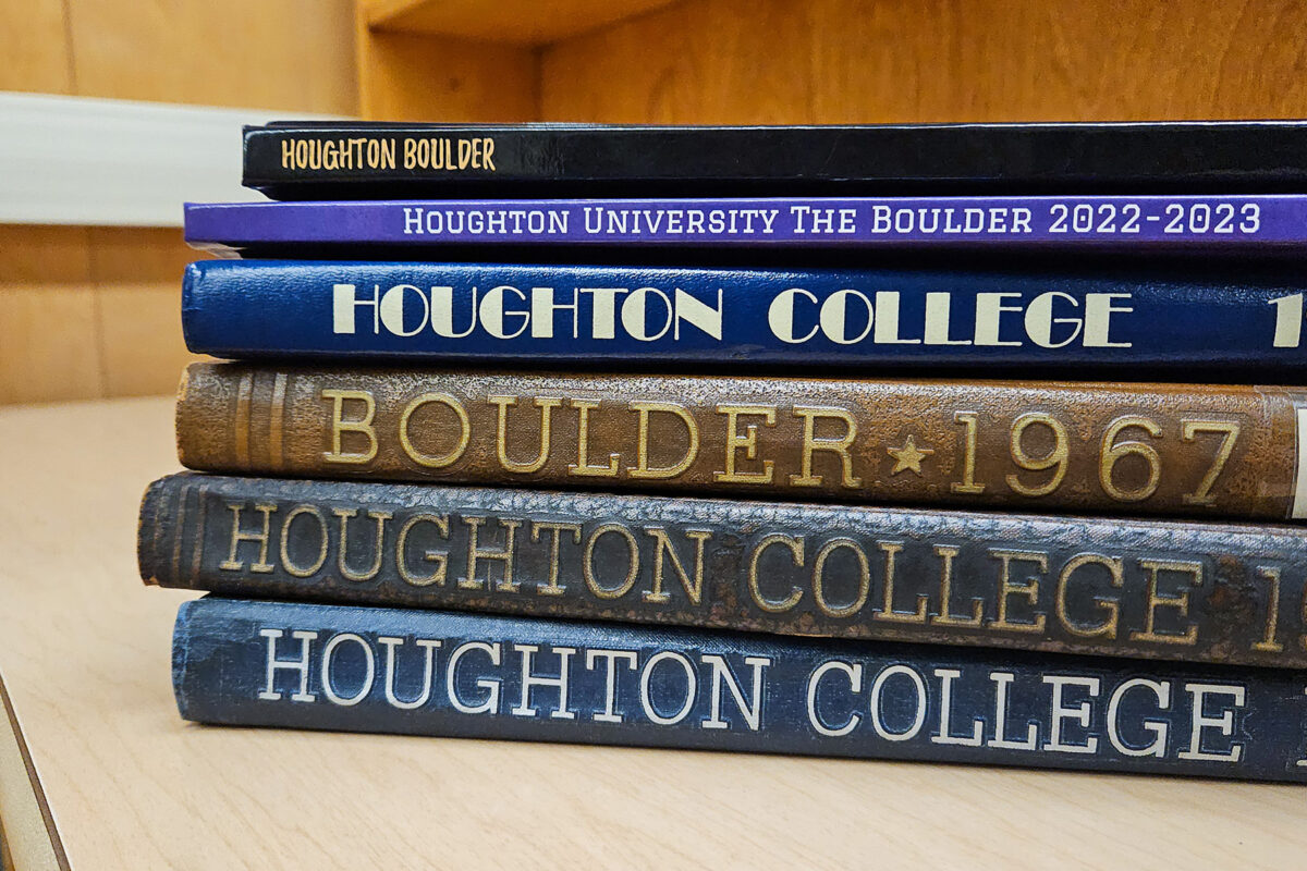 Stack of Yearbooks The Boulder